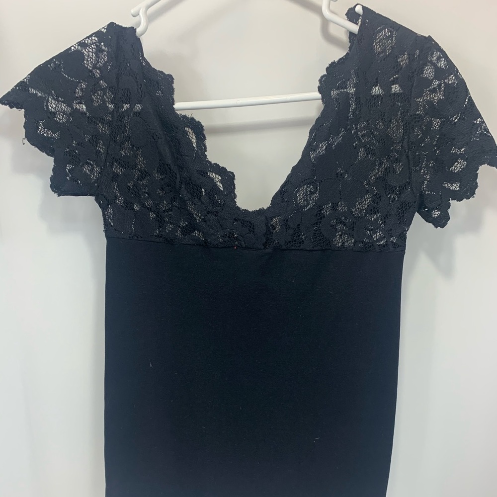 Black with lace top
